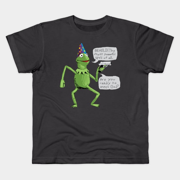 Yer A Wizard Kermit Kids T-Shirt by Morphimus